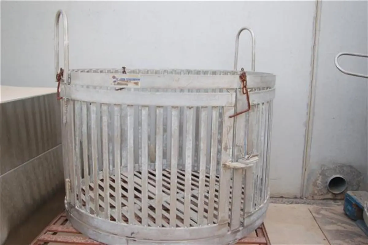 S/S CYLINDRICAL  BASKET FOR COOKING TANK WITH OPENING SIDE, DIAMETER 1.12 M-1
